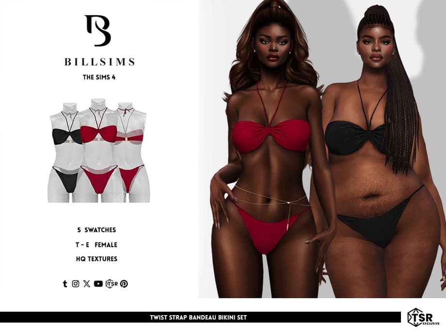 Купальник Twist Strap Bandeau Bikini Set